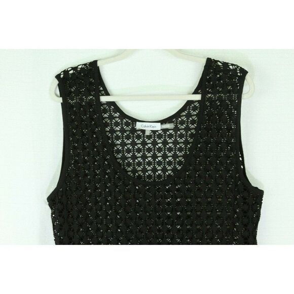 Calvin Klein Romper Shorts Lace Sheer Black Swimsuit Coverup Vacation L/XL Women - Picture 5 of 5